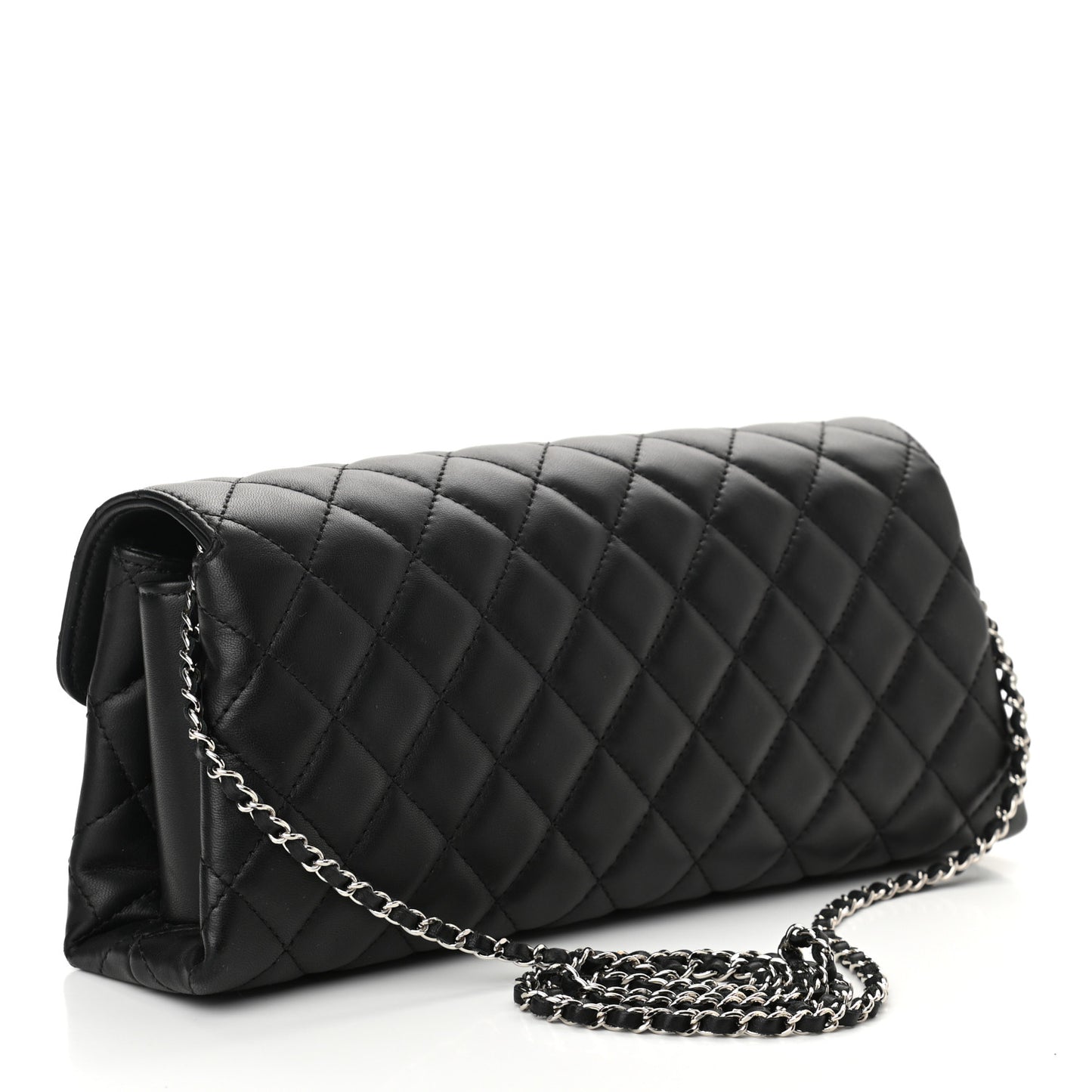 Lambskin Quilted By 4 Flap Crossbody Black