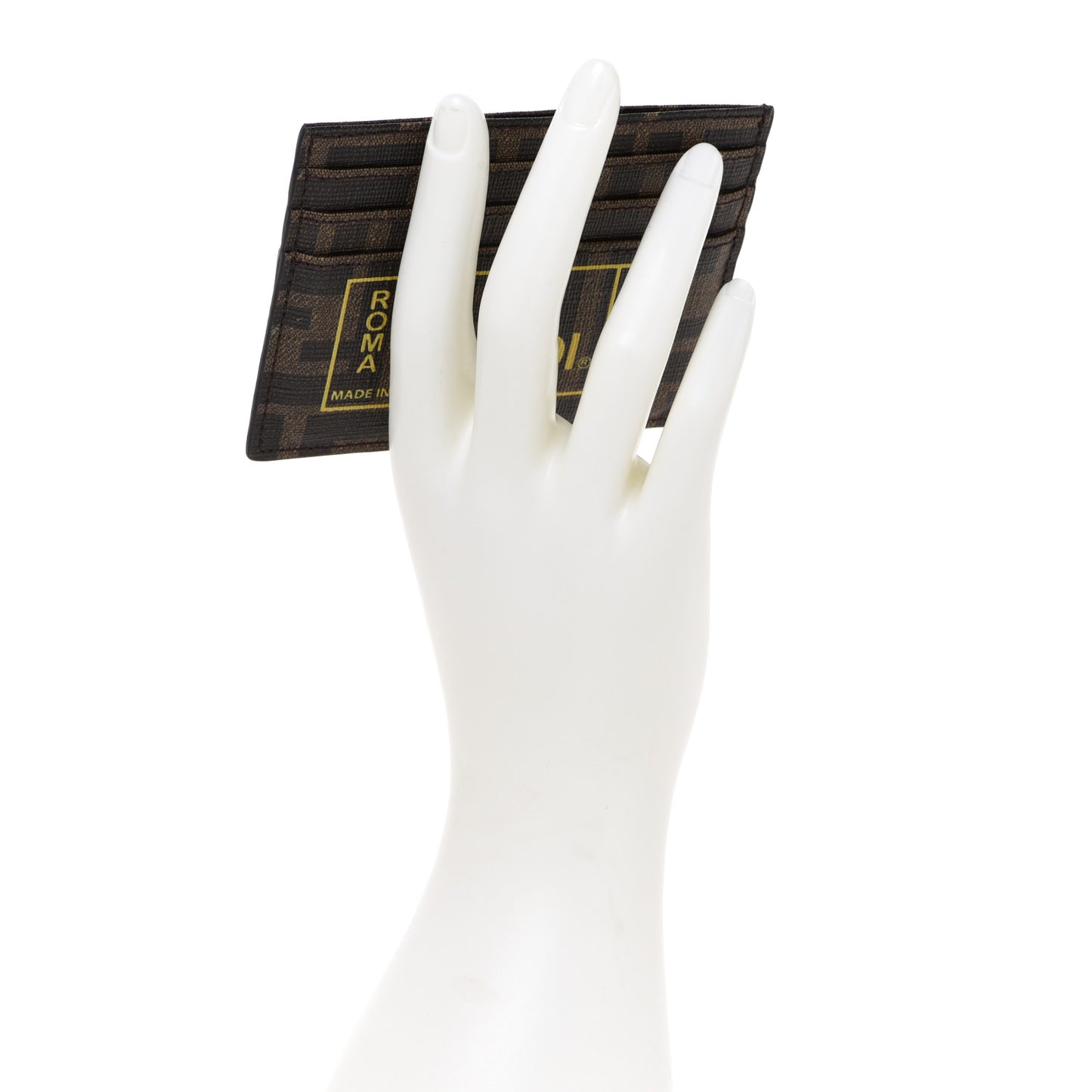 Glazed Fabric FF 1974 Roma Amor Card Holder Tobacco Limone