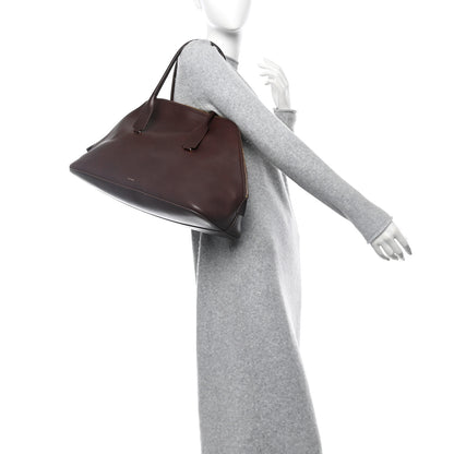 The Row Polished Saddle Calfskin Large Devon Bag Burgundy 2 of 11