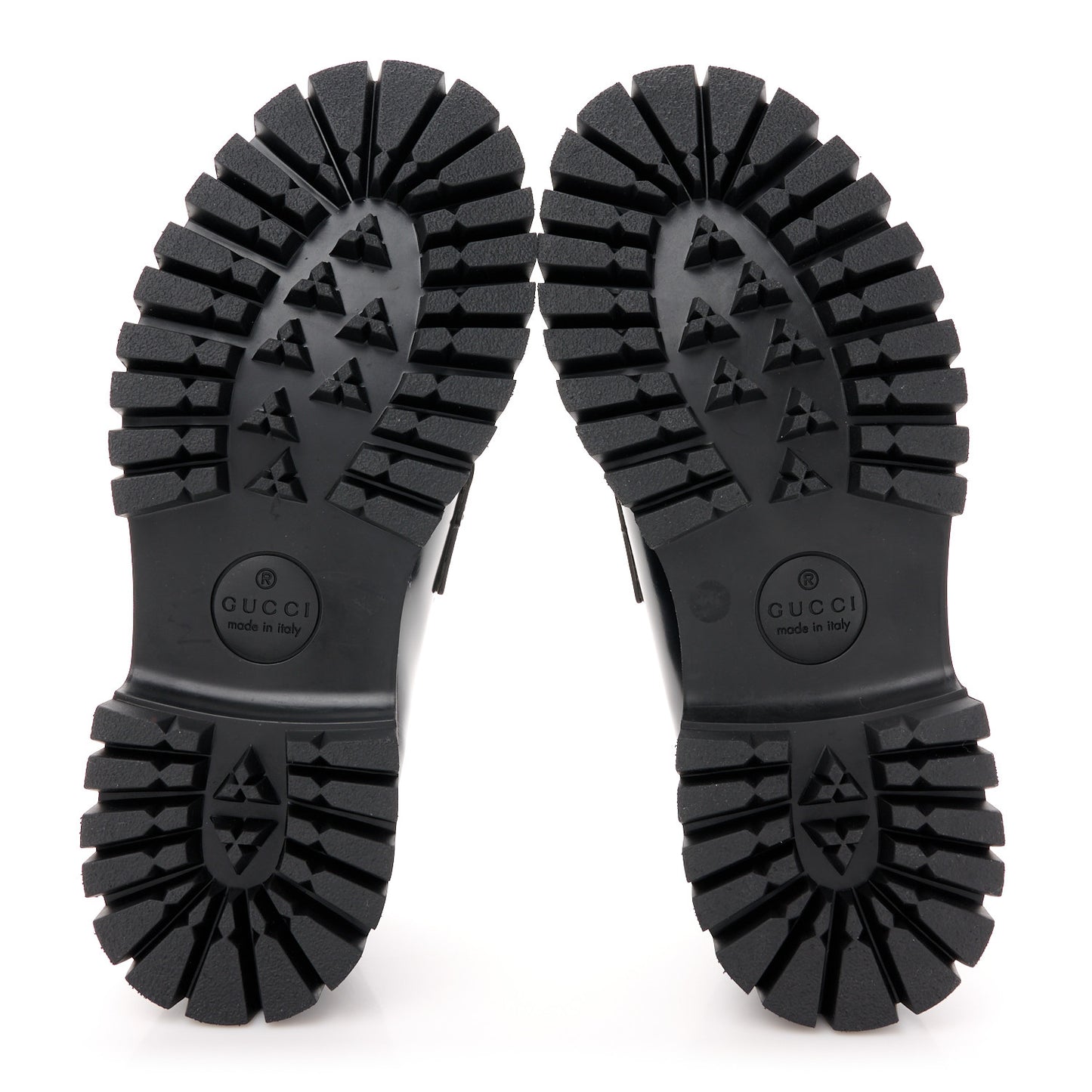 Cordovan Lux Womens Interlocking G Platform Lug Sole Loafers 37 Black Off White