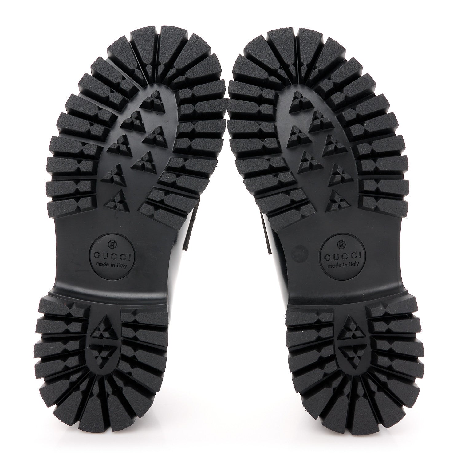 Gucci Cordovan Lux Womens Interlocking G Platform Lug Sole Loafers 37 Black Off White 5 of 10