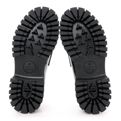 Gucci Cordovan Lux Womens Interlocking G Platform Lug Sole Loafers 37 Black Off White 5 of 10