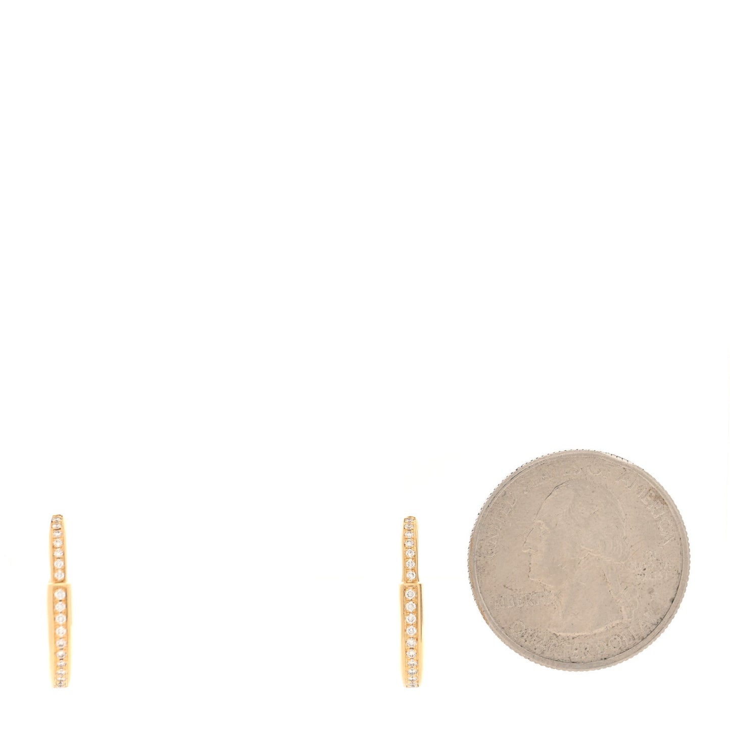 18K Yellow Gold Diamond Small Full Pave Lock Earrings