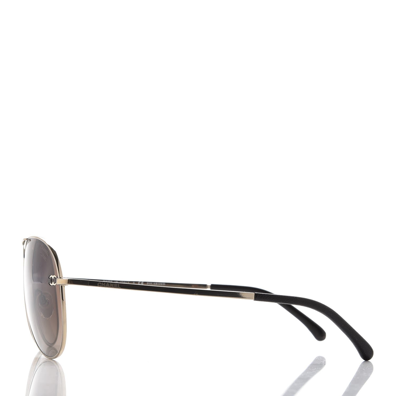 Chanel Polarized CC Aviator Sunglasses 4189-T-Q Pale Gold 3 of 9