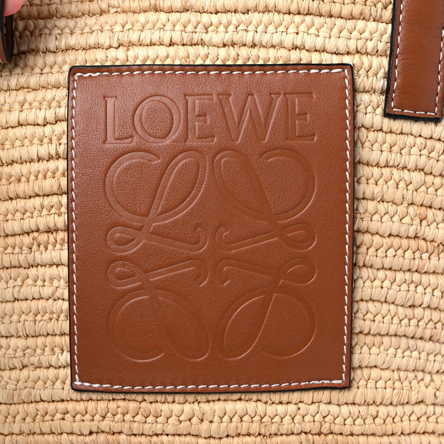 Loewe Raffia Small Elephant Basket Tote Bag Natural Tan 9 of 12