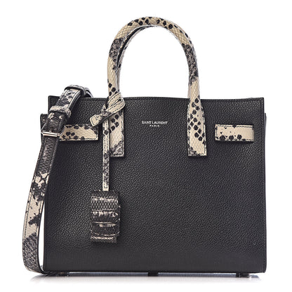 Saint Laurent Grained Calfskin Python Embossed Nano Sac De Jour Black 1 of 11