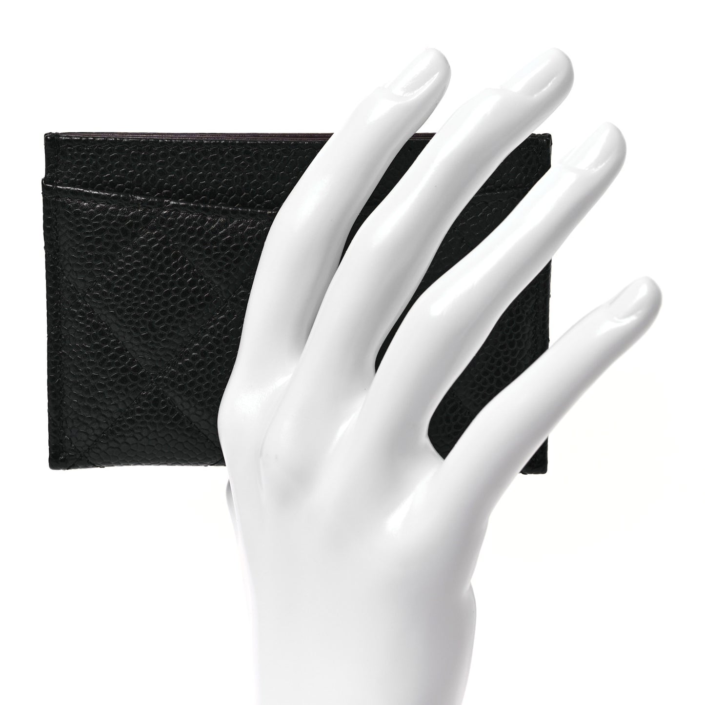 Caviar Quilted Card Holder Black