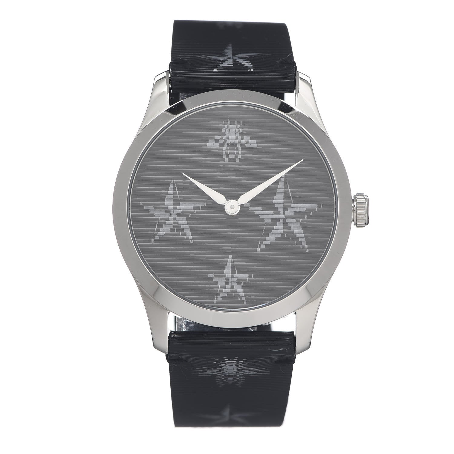 Gucci Stainless Steel Calfskin 38mm G-Timeless Bee Star Hologram Quartz Watch Black 1 of 6
