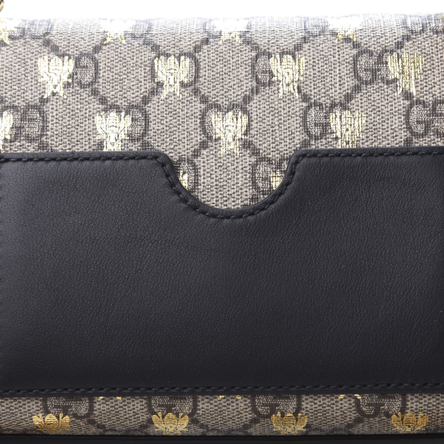 Gucci GG Supreme Monogram Bees Small Padlock Shoulder Bag Black 12 of 12