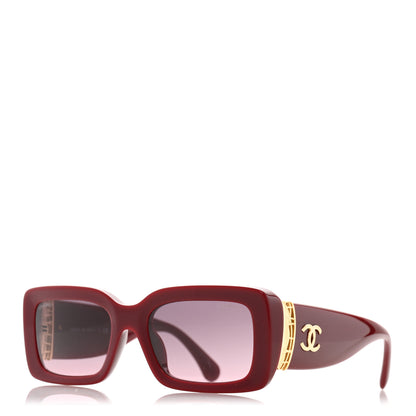 Chanel Acetate Rectangle Sunglasses 5434 Brown Red 1 of 8