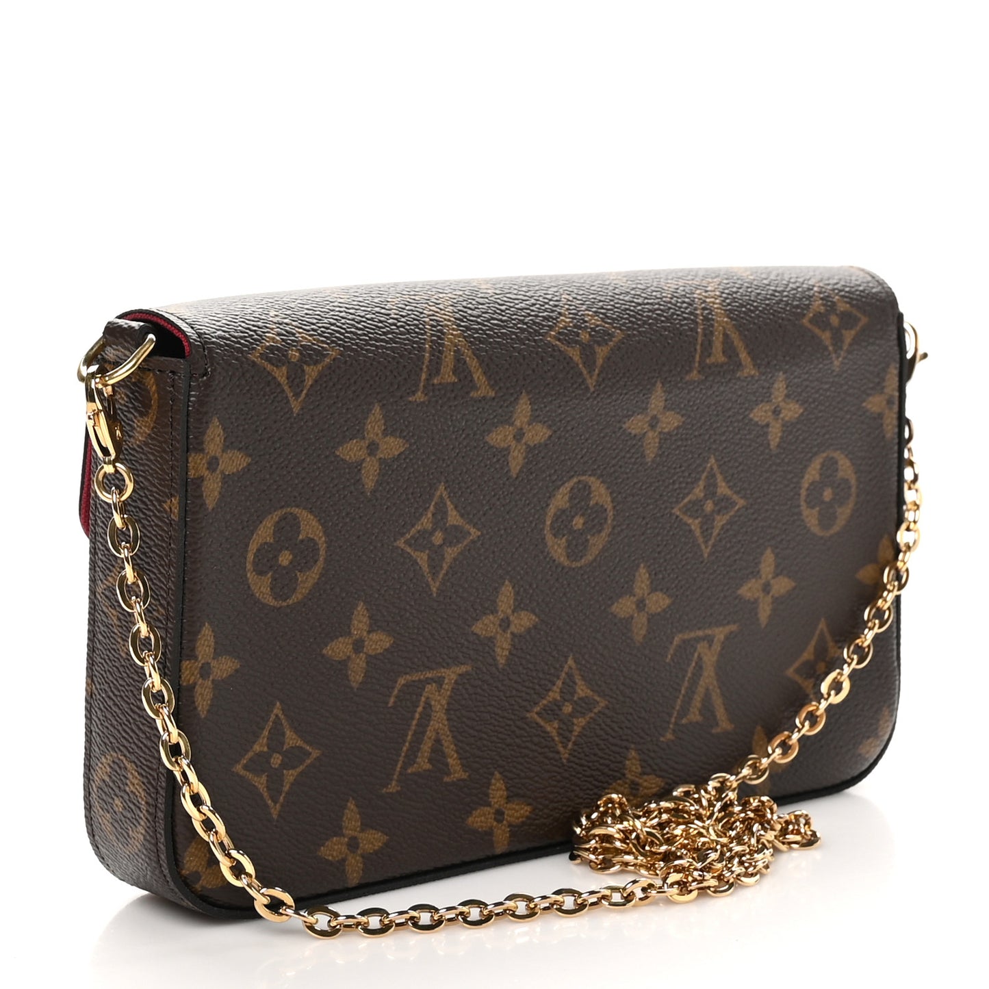 Monogram Pochette Felicie Chain Wallet Fuchsia