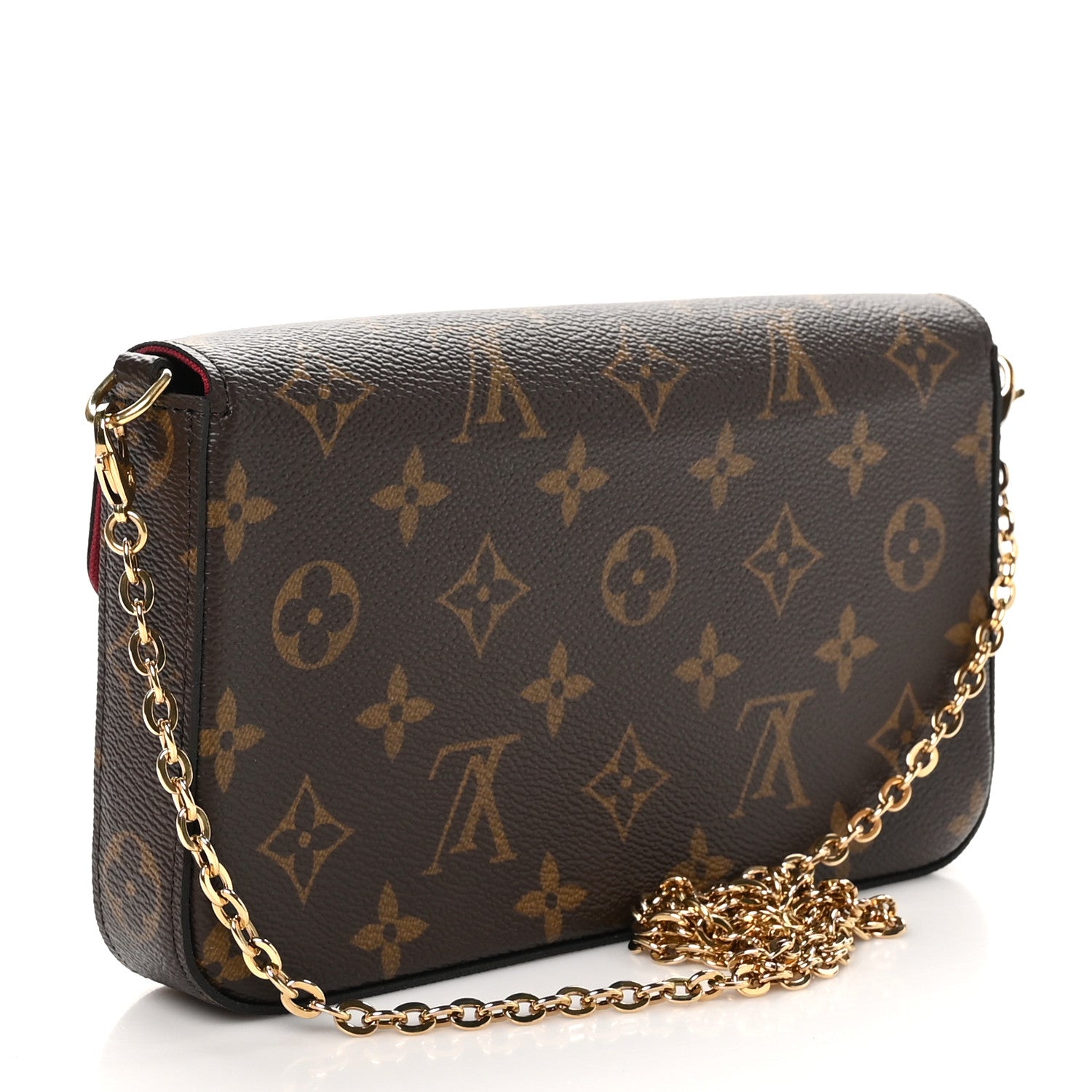 Louis Vuitton Monogram Pochette Felicie Chain Wallet Fuchsia 4 of 10