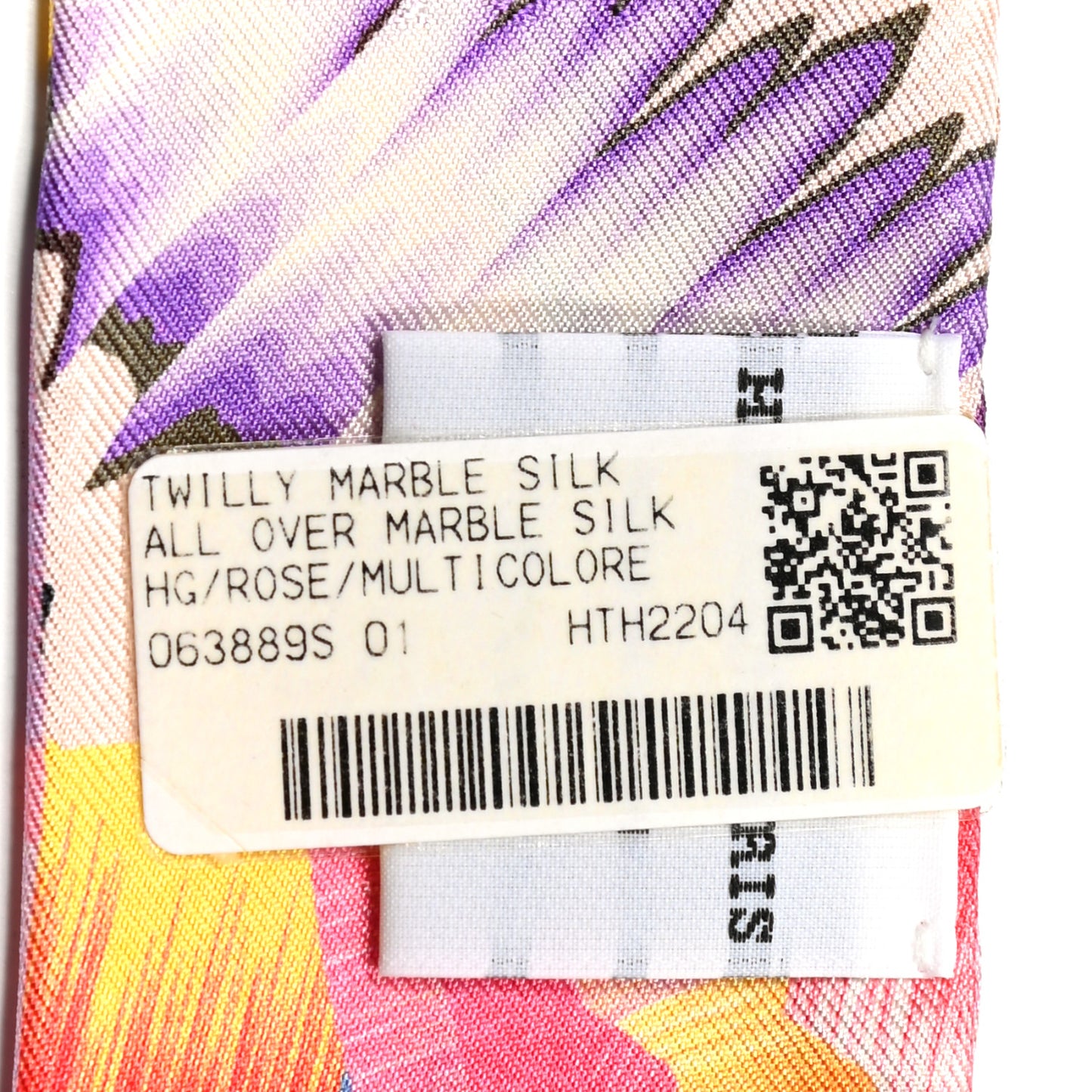 Silk All Over Marble Silk Twilly Rose Multicolor Ocre