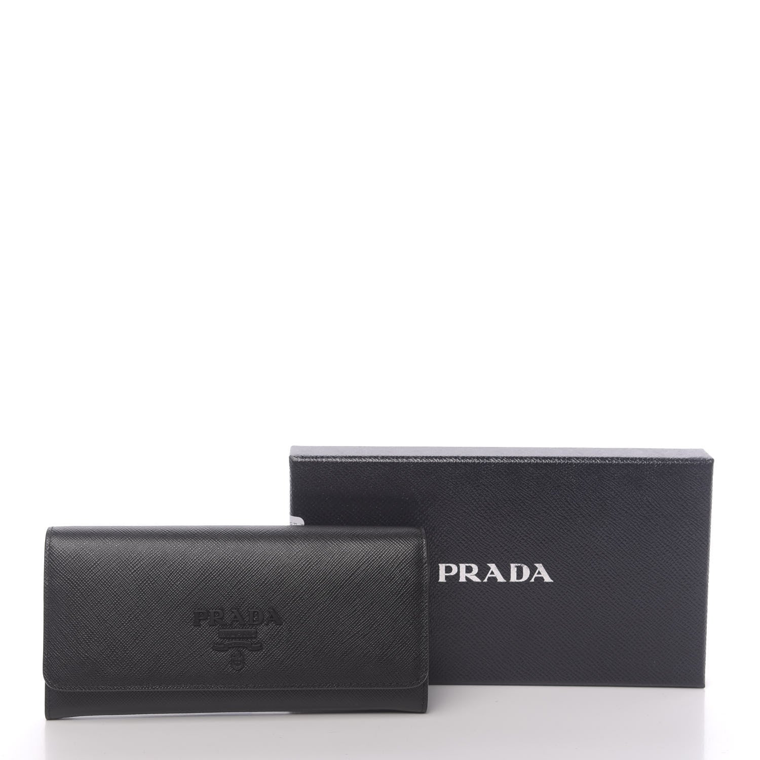 Prada Saffiano Continental Flap Wallet Black 8 of 8