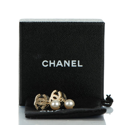 Chanel Pearl CC Drop Earrings Gold 5 of 5