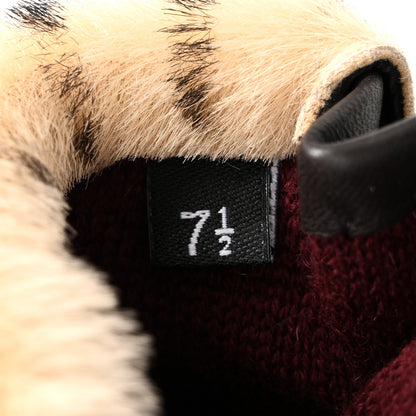 Chanel Lambskin Ponyhair Gloves 7.5 Beige Black 4 of 5