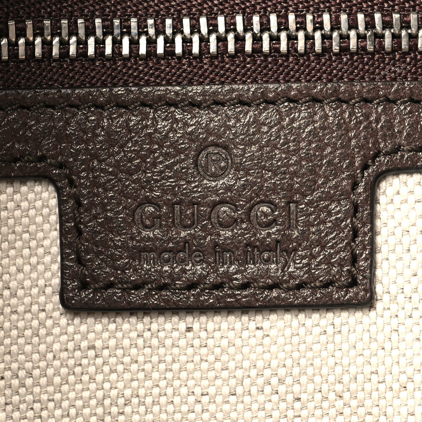 GG Supreme Monogram Textured Calfskin Web Large Attache Shoulder Bag Beige Ebony New Acero