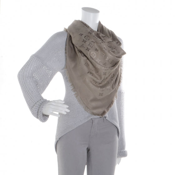 Louis Vuitton Silk Wool Monogram Shawl Verone 2 of 5