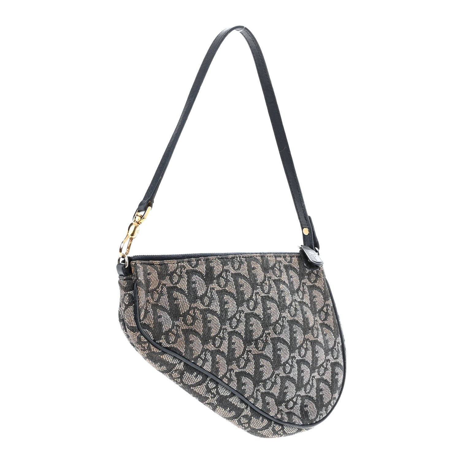 Christian Dior Monogram Mini Saddle Pochette Navy 3 of 13