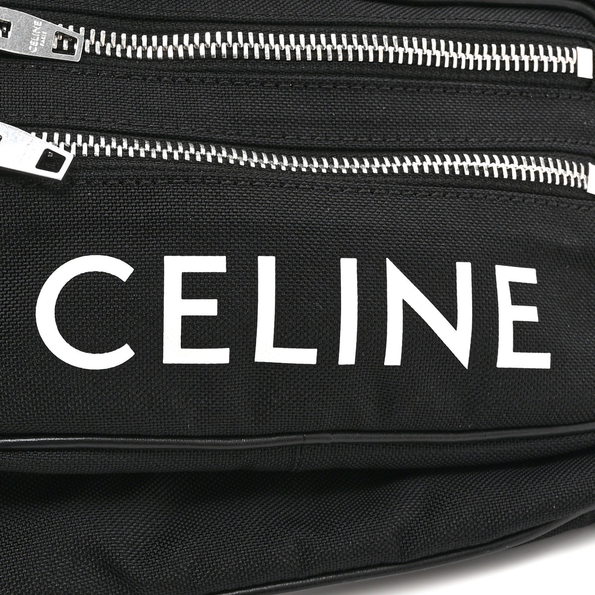Cotton Gabardine Logo Print Trekking Belt Bag Black