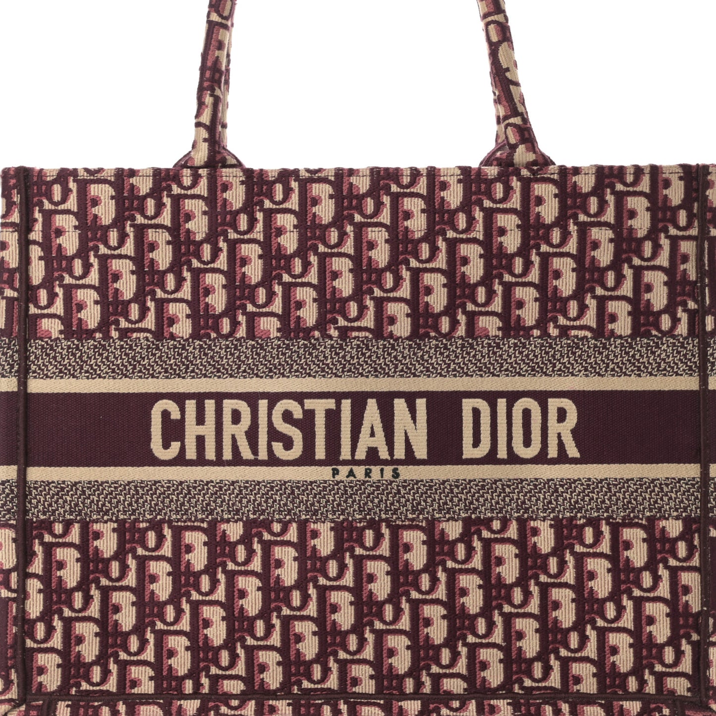 Oblique Medium Book Tote Burgundy Multicolor