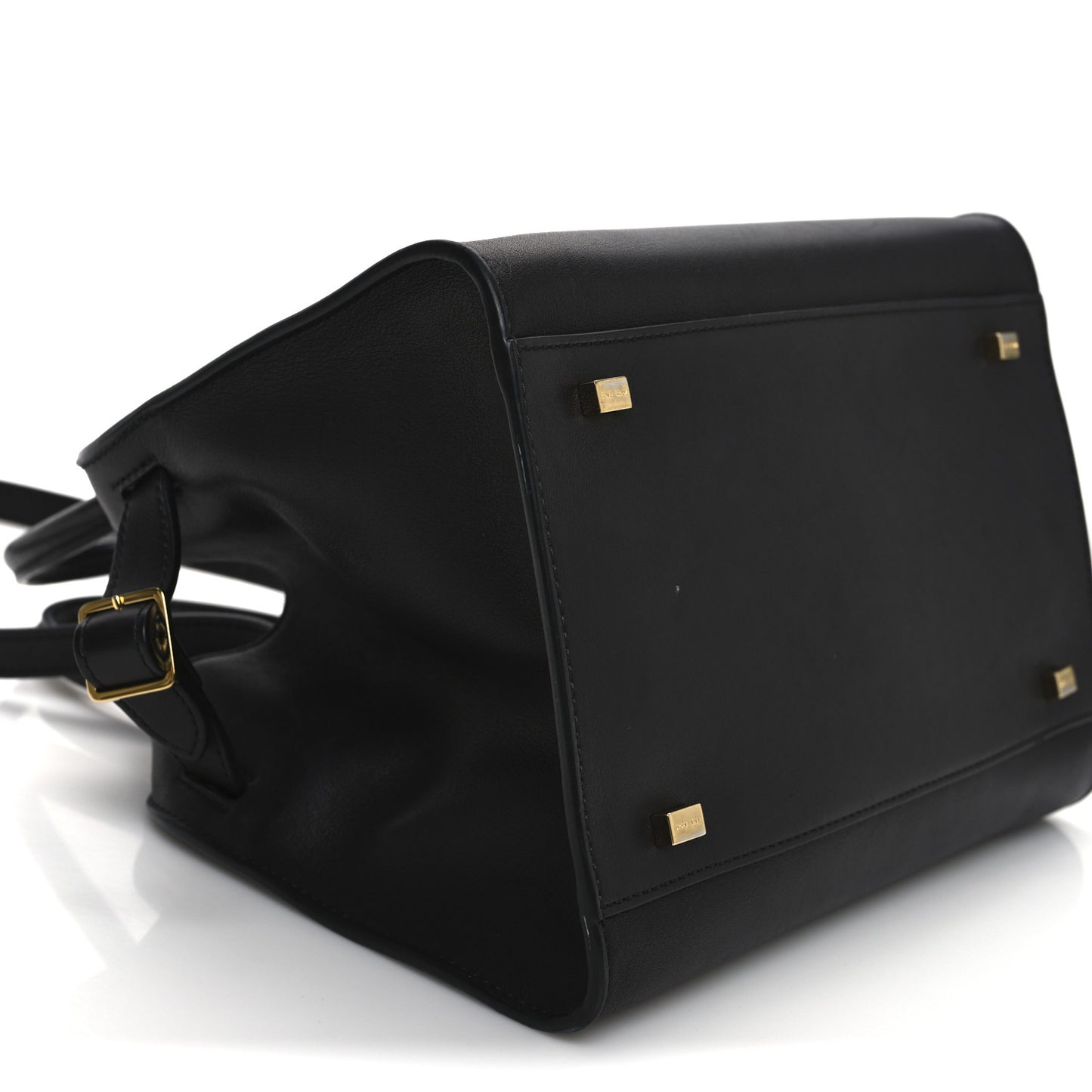 Polished Saddle Calfskin Soft Margaux 10 Bag Black