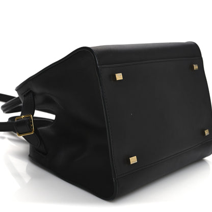 The Row Polished Saddle Calfskin Soft Margaux 10 Bag Black 8 of 13