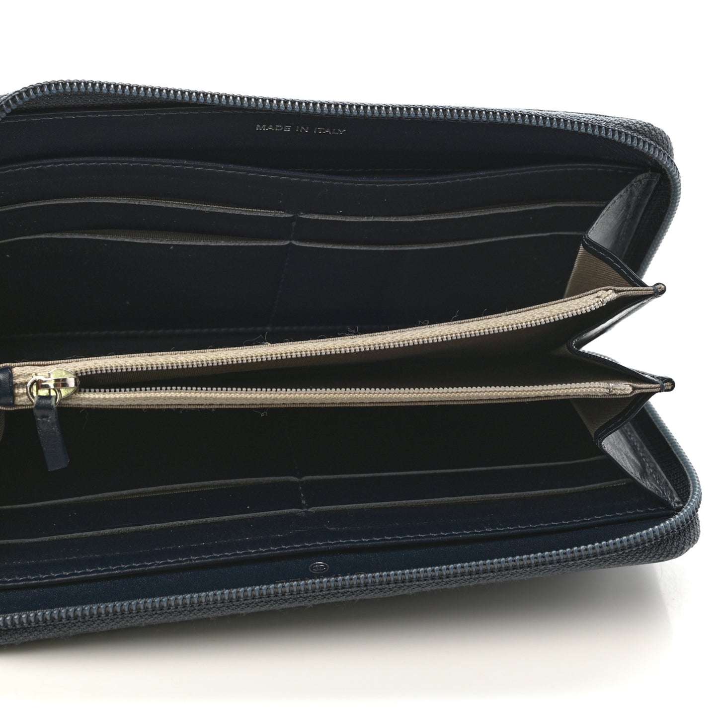 Caviar Large CC Timeless Zip Around Wallet Blue