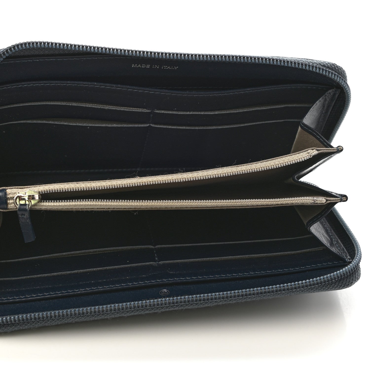 Chanel Caviar Large CC Timeless Zip Around Wallet Blue 5 of 10