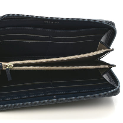 Chanel Caviar Large CC Timeless Zip Around Wallet Blue 5 of 10
