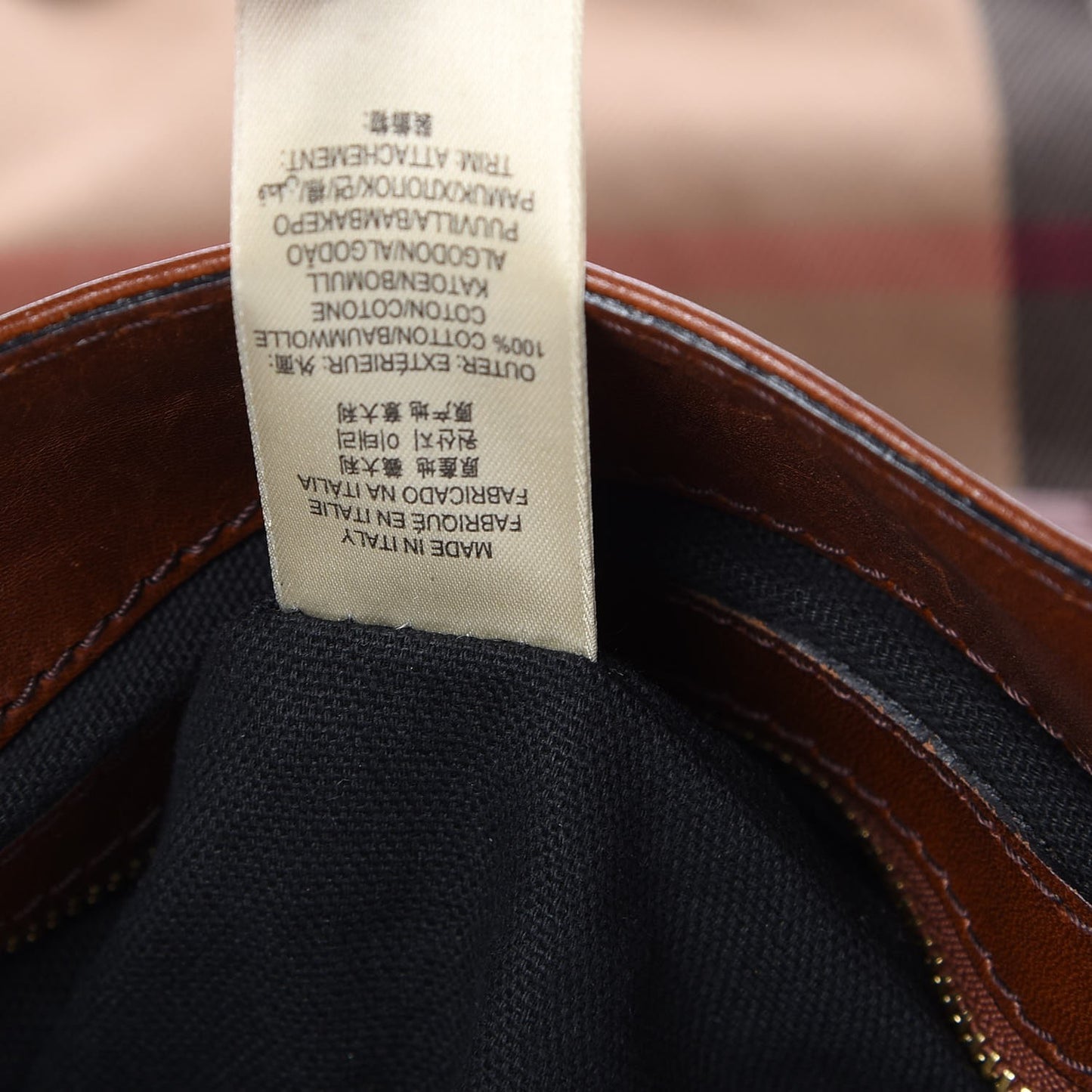 House Check Bridle Calfskin Medium Gosford Hobo Dark Tan