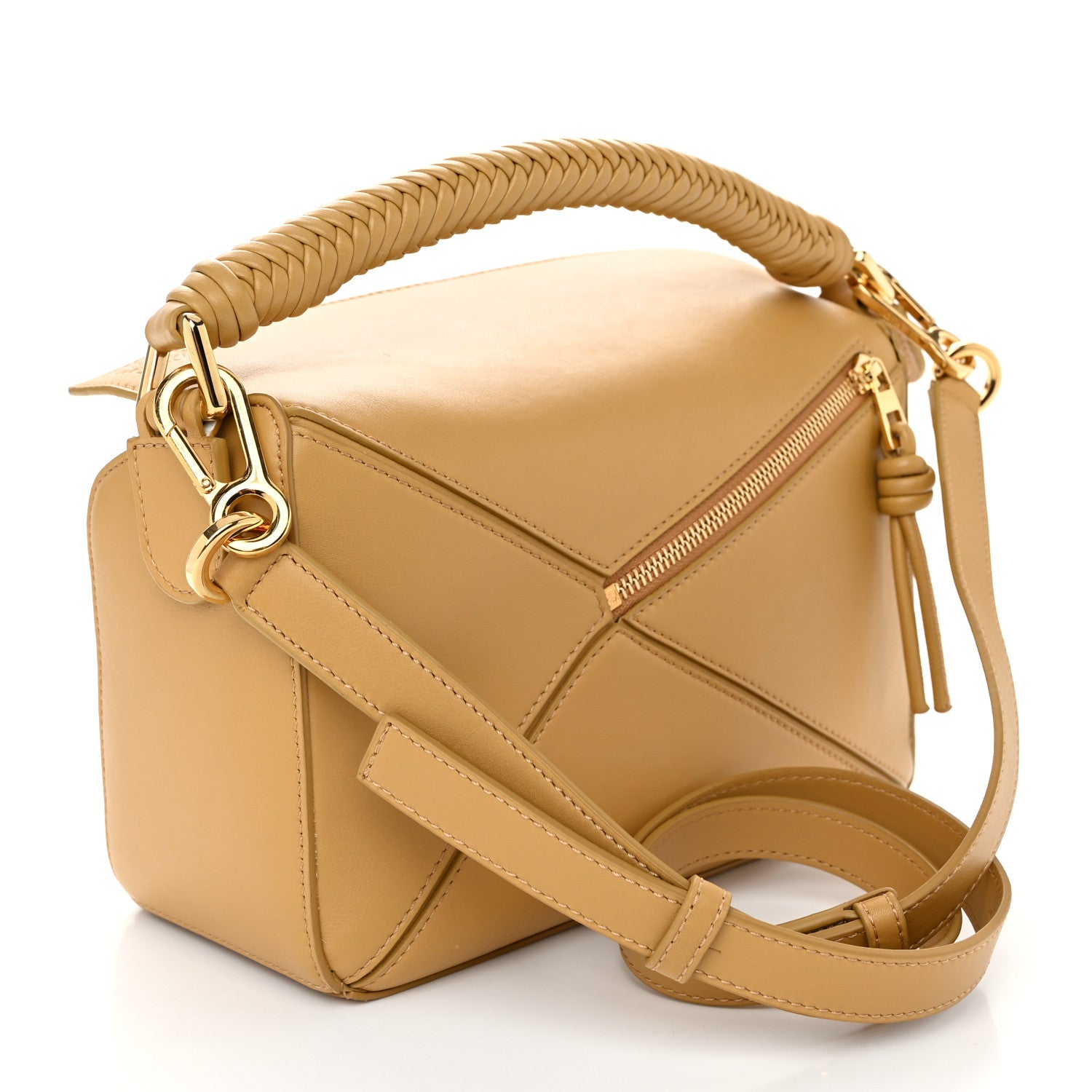 Loewe Calfskin Small Woven Puzzle Bag Sahara 1577143 – FASHIONPHILE