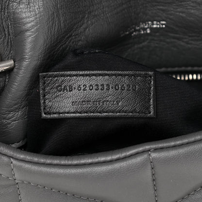 Saint Laurent Lambskin Quilted Toy Loulou Puffer Monogram Chain Satchel Storm 8 of 11
