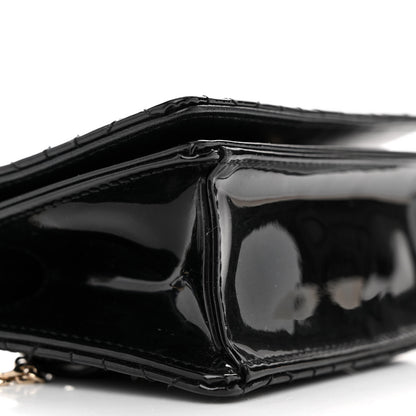 Christian Dior Patent Cannage Nano Lady Dior Pouch Black 9 of 13