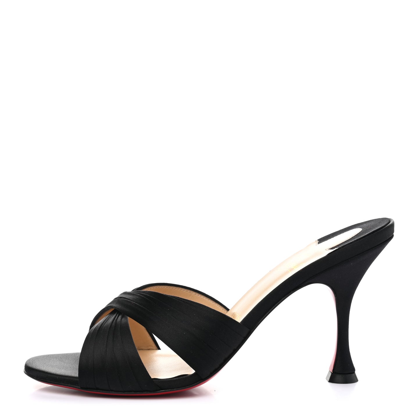 Crepe Satin Nicol Is Back 85 Slide Sandals 39.5 Black