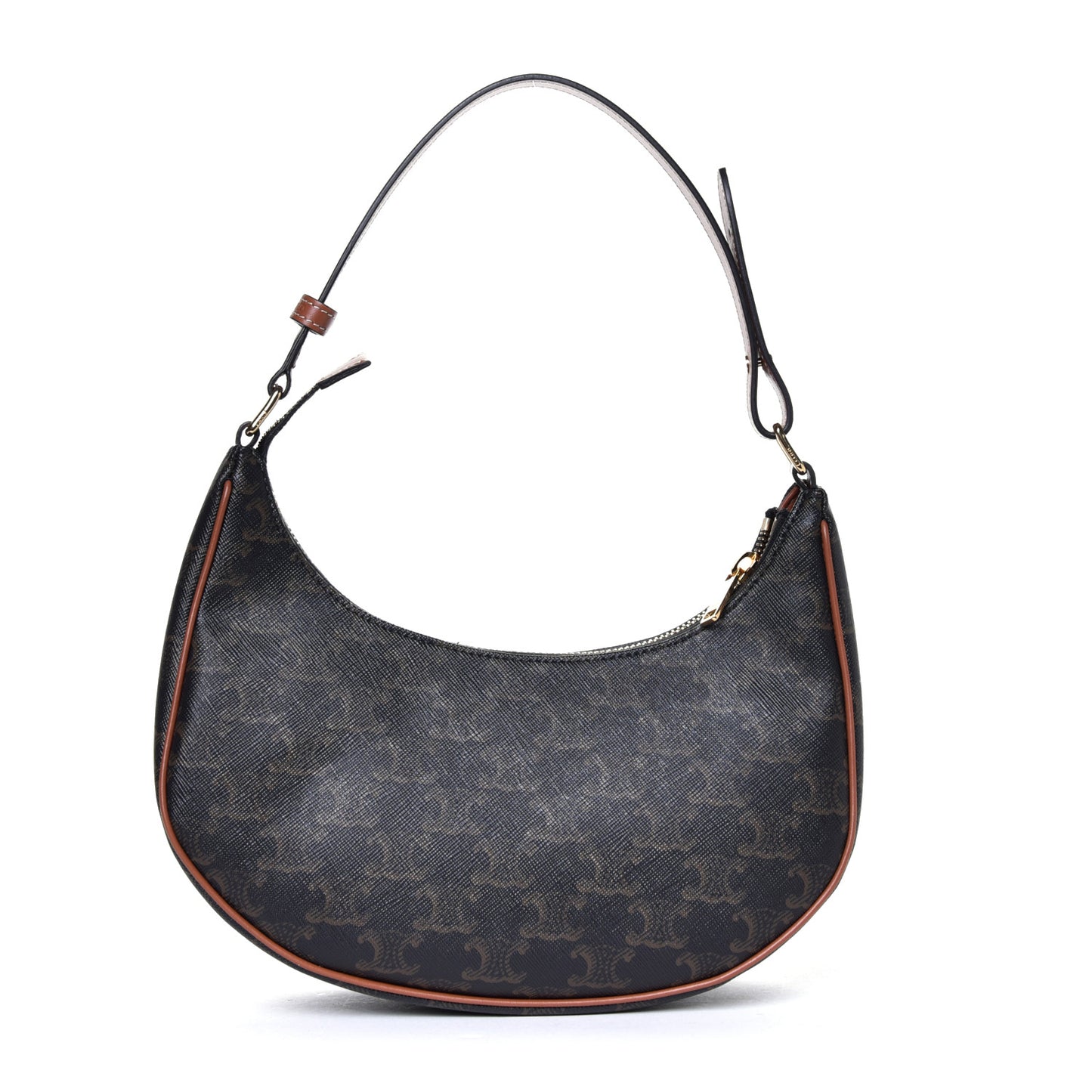 Triomphe Canvas Calfskin Ava Shoulder Bag Tan