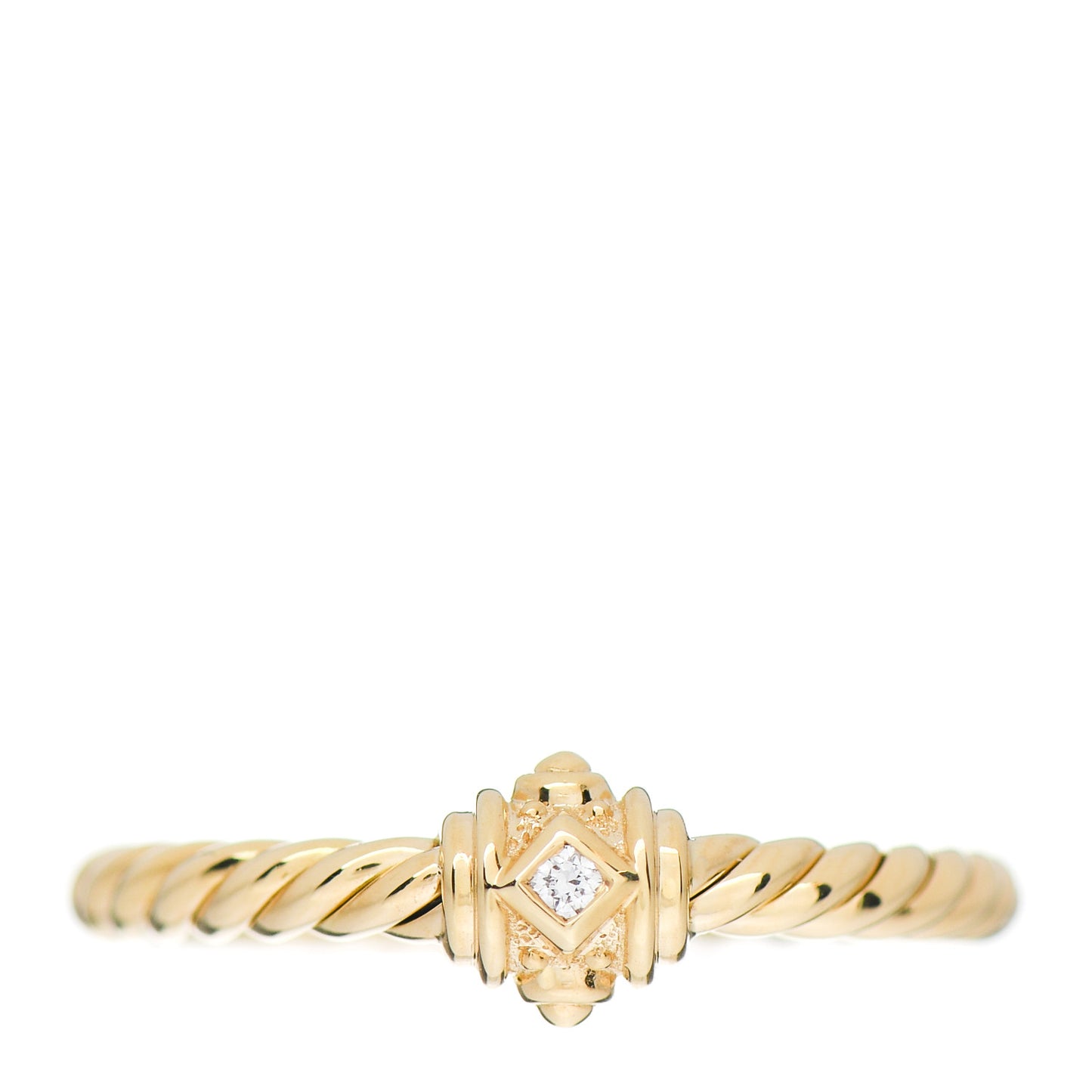 18K Yellow Gold Diamond Renaissance Station Ring 50 5.25