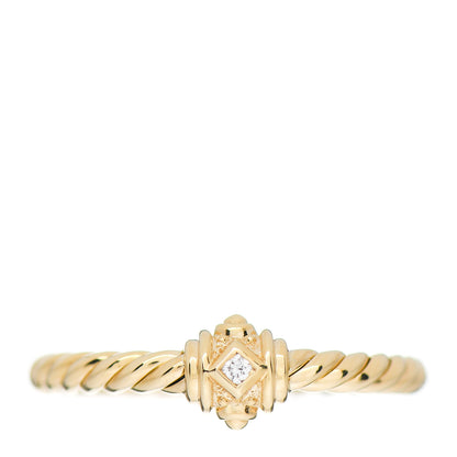 David Yurman 18K Yellow Gold Diamond Renaissance Station Ring 50 5.25 1 of 5