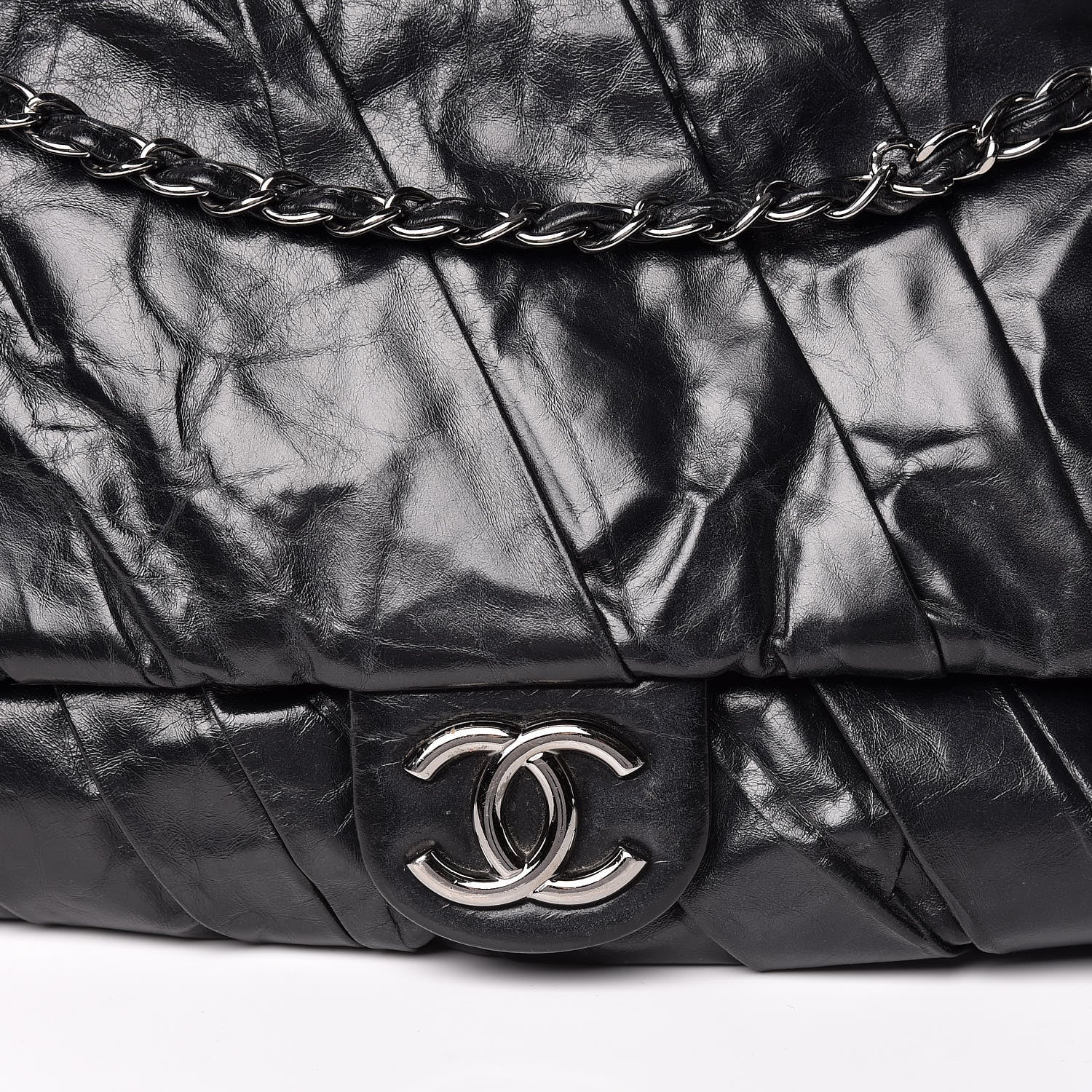 Chanel Glazed Calfskin Maxi Twisted Flap Black 15 of 15