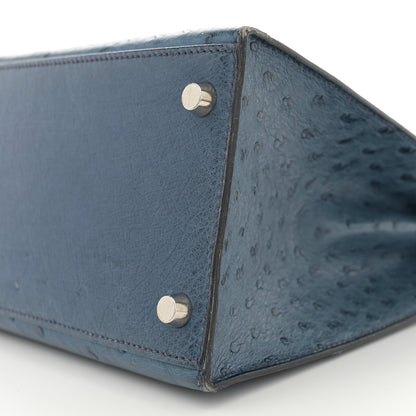 Hermes Ostrich Kelly Sellier 28 Bleu Roi 10 of 14