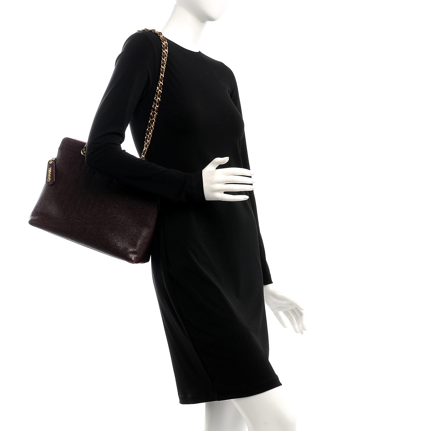 Chanel Caviar Shoulder Bag Bordeaux 2 of 11