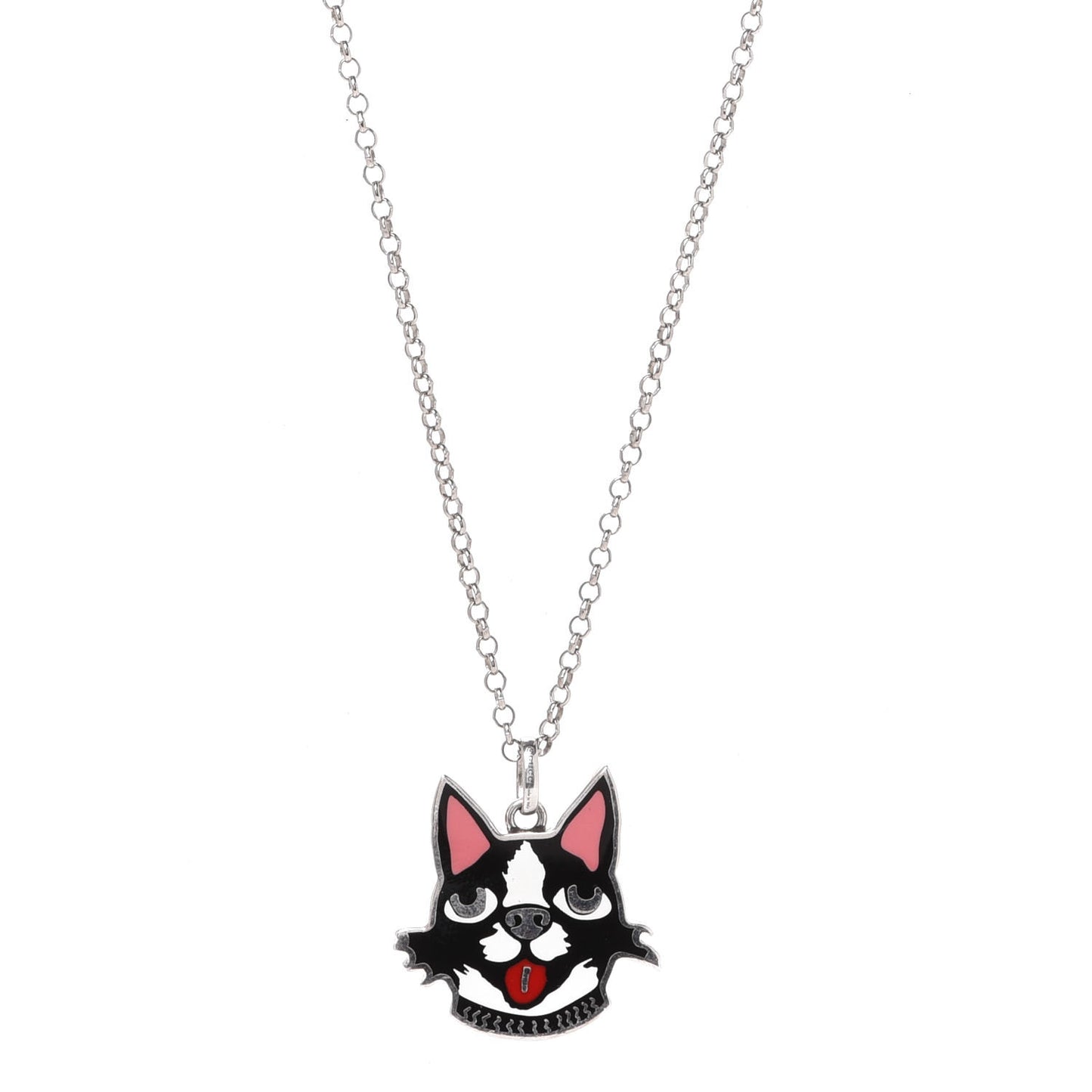 Sterling Silver Enamel Bosco Pendant Necklace