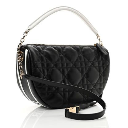 Christian Dior Lambskin Cannage Medium Dior Vibe Hobo Bag Black 3 of 8
