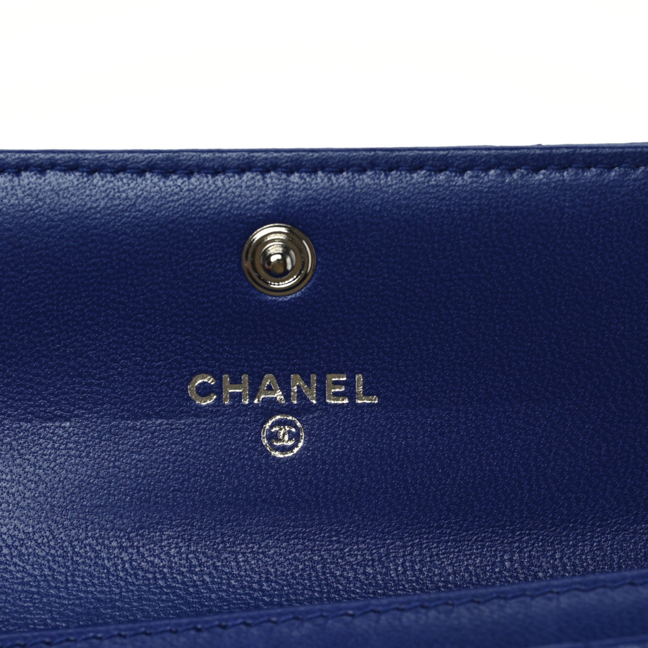 Chanel Lambskin Quilted Flap Card Holder Navy 6 of 9