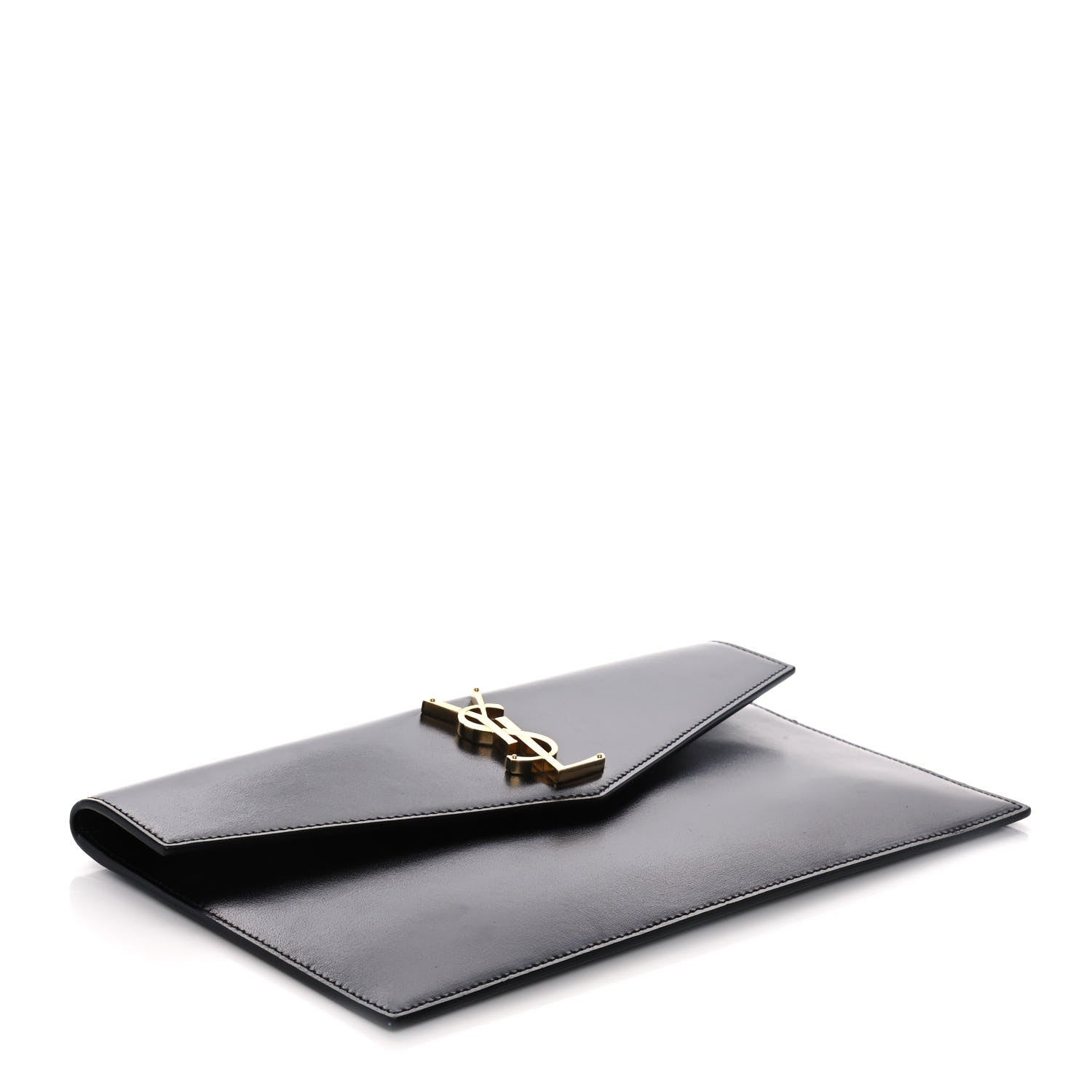 Saint Laurent Smooth Shiny Calfskin Monogram Uptown Pouch Black 5 of 16