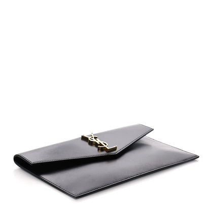 Saint Laurent Smooth Shiny Calfskin Monogram Uptown Pouch Black 5 of 16