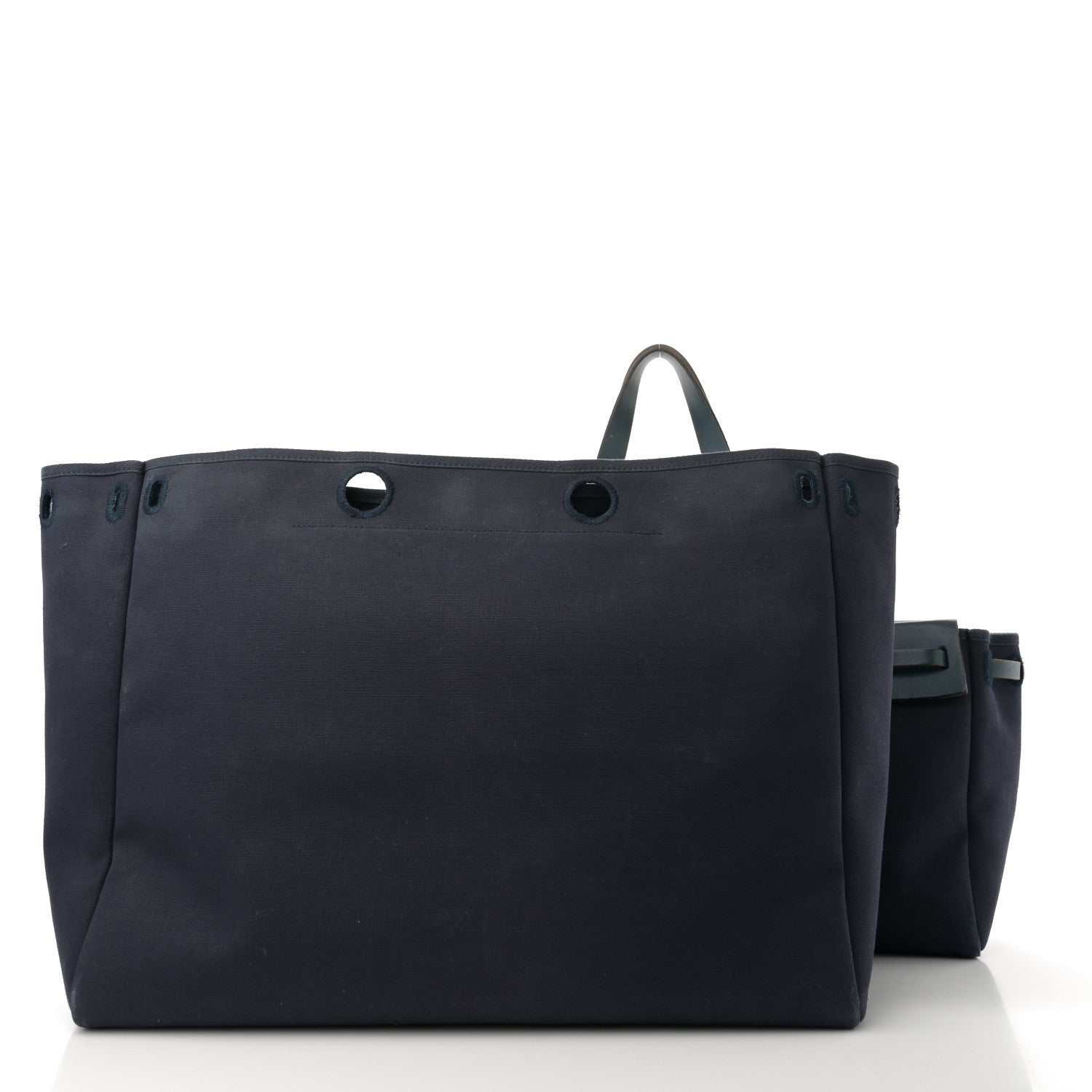 Hermes Toile Vache Hunter Herbag Cabas MM Bleu Marine 3 of 15