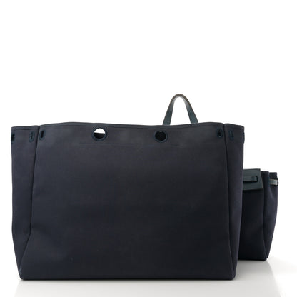Hermes Toile Vache Hunter Herbag Cabas MM Bleu Marine 3 of 15