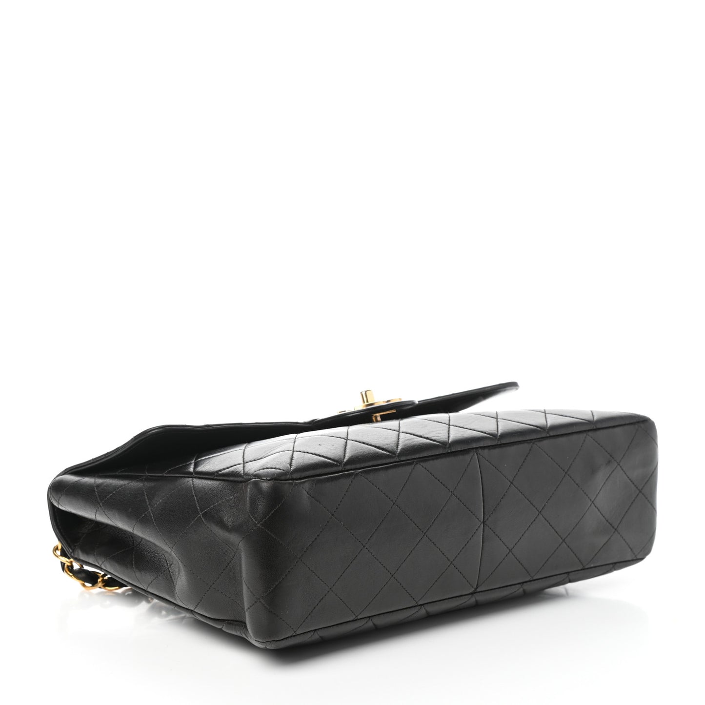 Lambskin Quilted XL Jumbo Single Flap Black