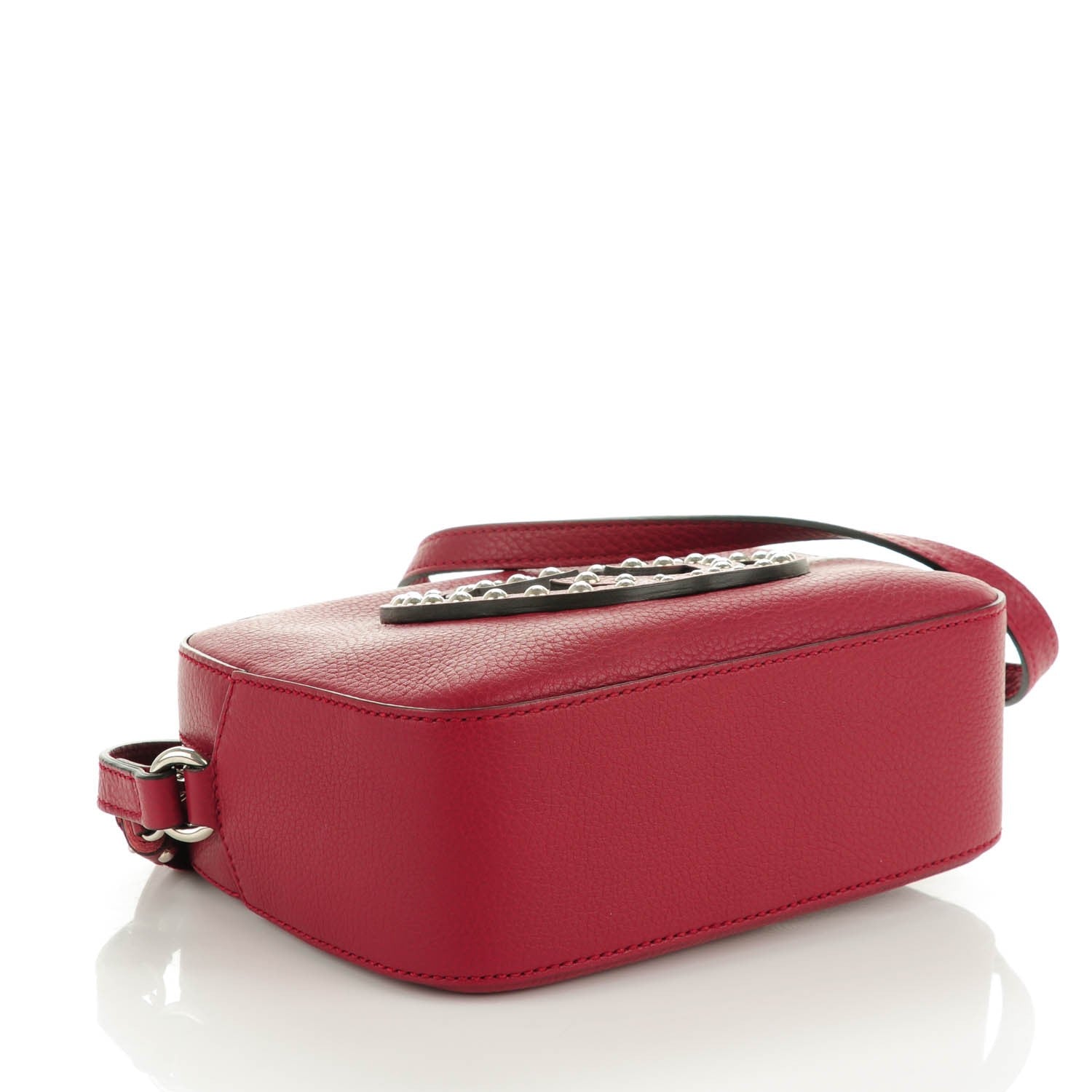 Gucci Pebbled Calfskin Studded Small Soho Disco Bag Soft Burgundy 4 of 7